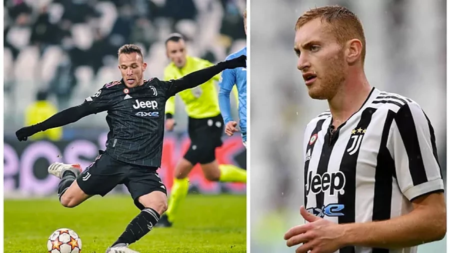 Kulusevski và Arthur trong màu áo Juventus.
