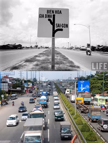 Xa lộ Biên Hòa xưa và xa lộ Hà Nội nay. Ảnh: Life con-duong-bien-sai-gon-xua-thanh-do-thi-bac-nhat