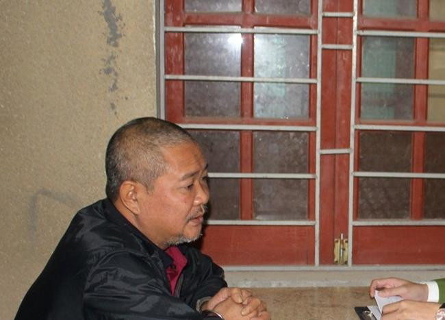 Đối tượng cho vay nặng lãi Nguyễn Văn Thọ tại cơ quan Công an.
