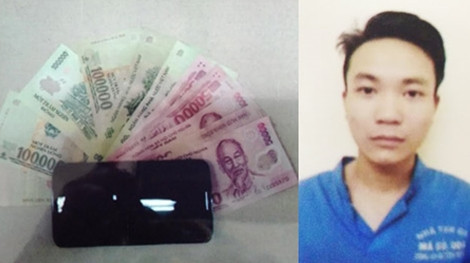 Nguyễn Đức Huy cùng tang vật. Nguyễn Đức Huy cùng tang vật.