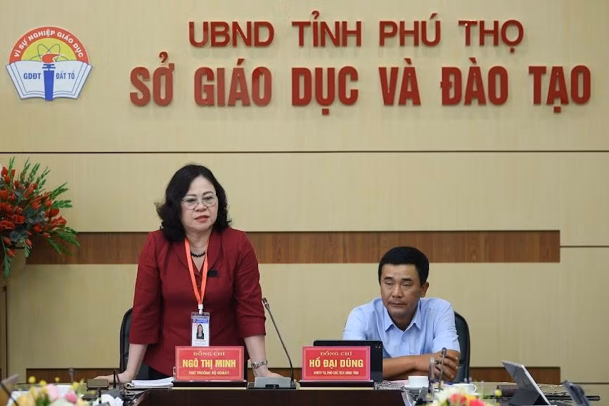 Thứ trưởng Ngô Thị Minh đánh giá cao công tác chuẩn bị cho Kỳ thi tốt nghiệp THPT năm 2022 của Phú Thọ.