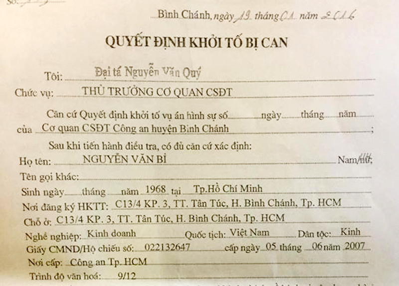 Quyết định khởi tố ông Bỉ không có căn cứ vào quyết định số, ngày, tháng của Quyết định khởi tố vụ án là vi phạm tố tụng nghiêm trọng. Ảnh: Việt Tường. Quyết định khởi tố ông Bỉ không có căn cứ vào quyết định số, ngày, tháng của Quyết định khởi tố vụ án là vi phạm tố tụng nghiêm trọng. Ảnh: Việt Tường.