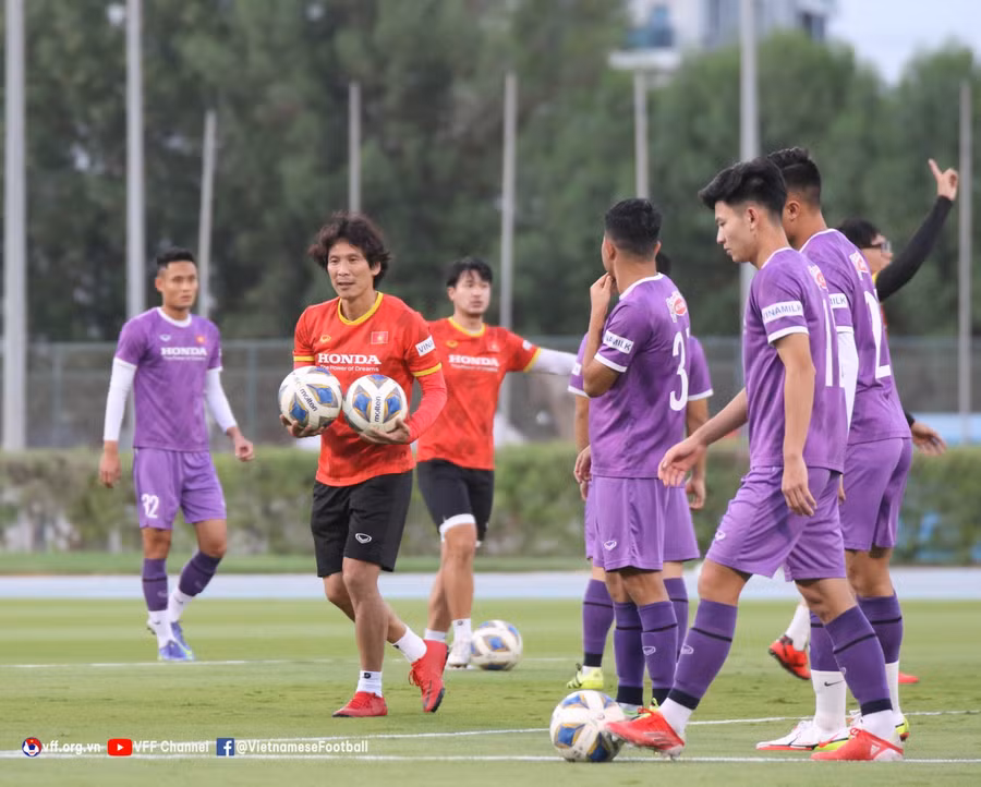 Thầy trò huấn luyện viên Gong Oh-kyun đang tích cực chuẩn bị cho trận ‘thử lửa’ với U23 UAE. (Ảnh VFF)