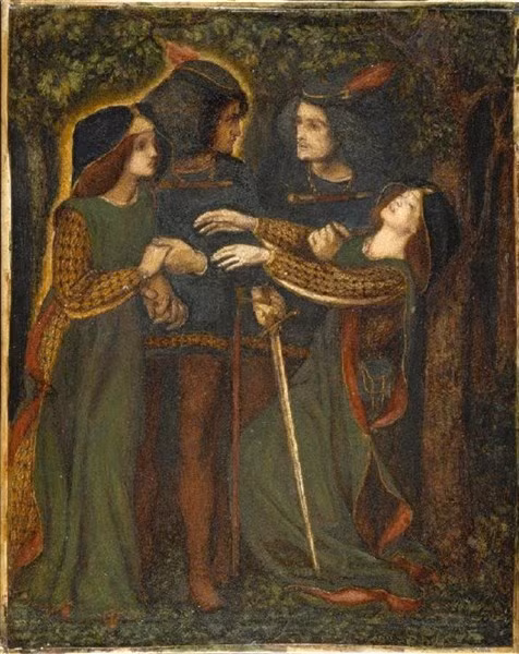 Một trong những miêu tả nổi tiếng nhất về doppelganger qua bức tranh màu có tên “Họ gặp bản thân họ như thế nào?” do họa sĩ Dante Gabriel Rossetti vẽ năm 186.