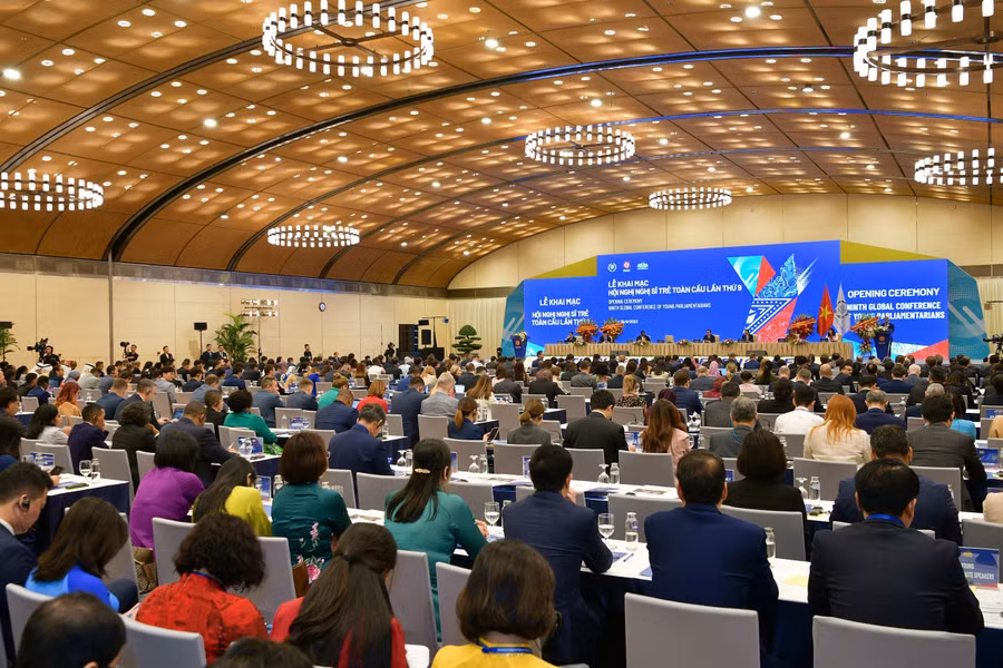 Lễ khai mạc Hội nghị Nghị sĩ trẻ toàn cầu lần thứ 9 sáng 15/9. 