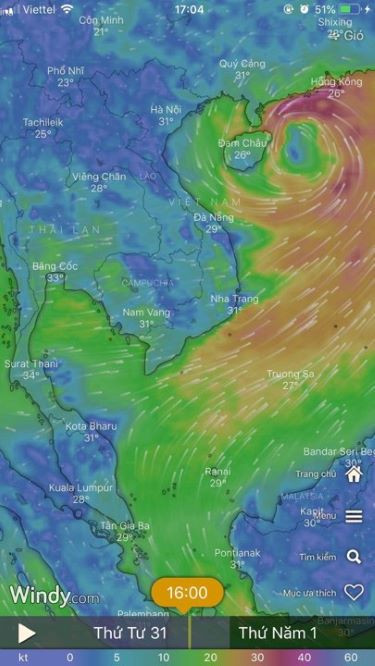 Cấp độ rủi ro thiên tai do bão WIPHA là cấp 3