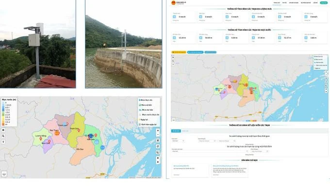 Hệ thống cảnh báo lũ lụt trên bản đồ.