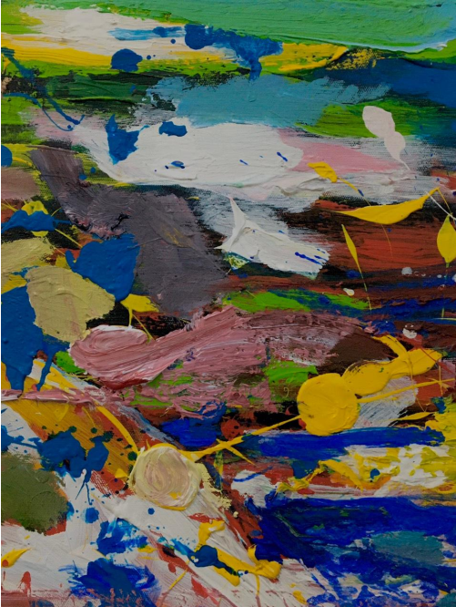 Tác phẩm &apos;Trừu tượng 4&apos;, tổng hợp trên canvas của Trần Trung Dũng.