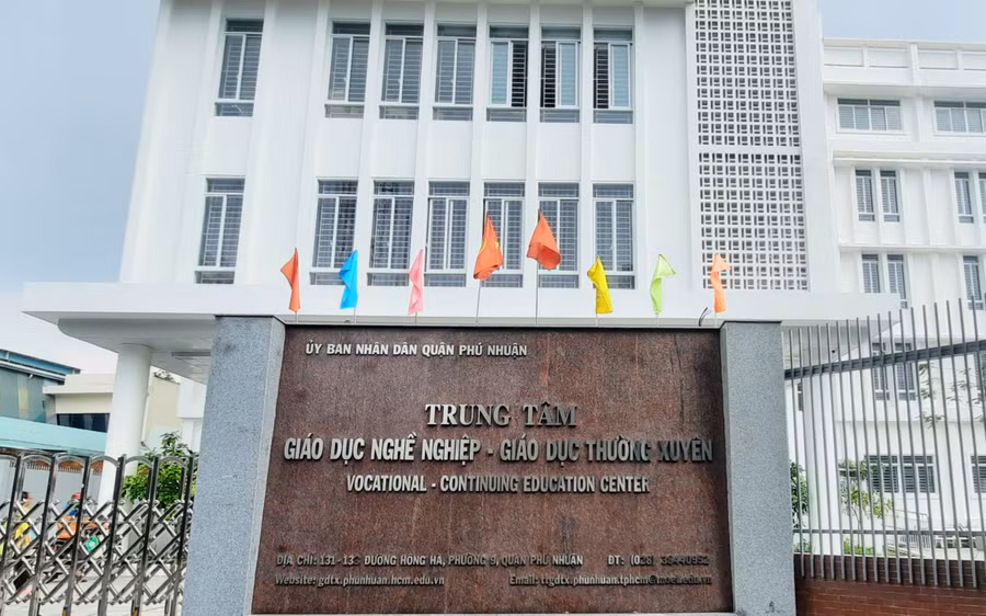 Trụ sở Trung tâm Giáo dục nghề nghiệp - Giáo dục thường xuyên quận Phú Nhuận.