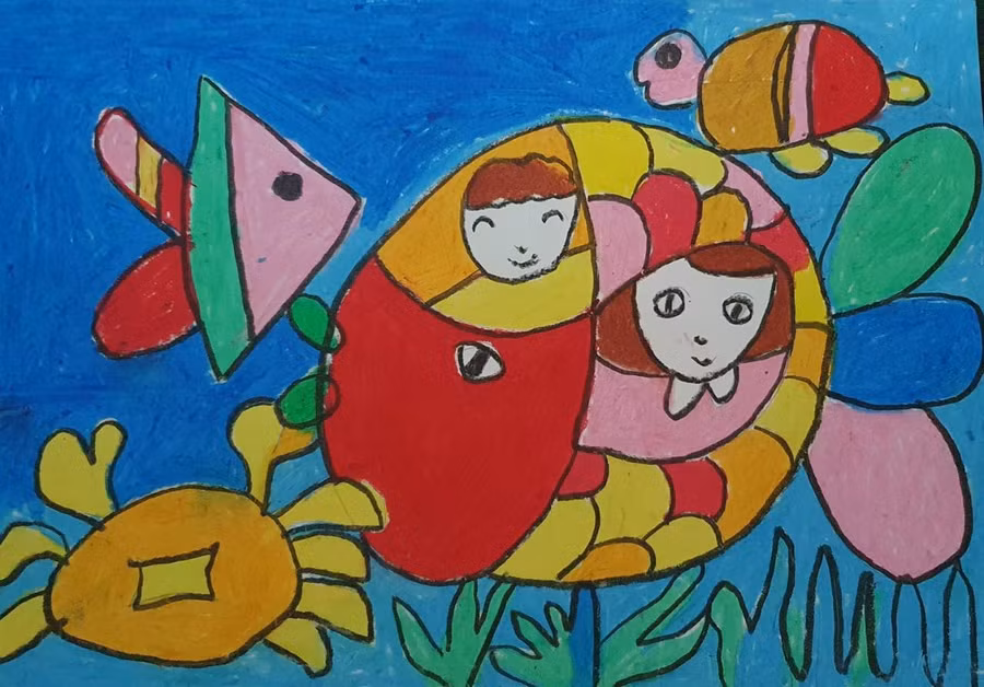 Tranh của em Nguyễn Phước Khang, học sinh lớp 3, Trường tiểu học Phú Cát - Huế.