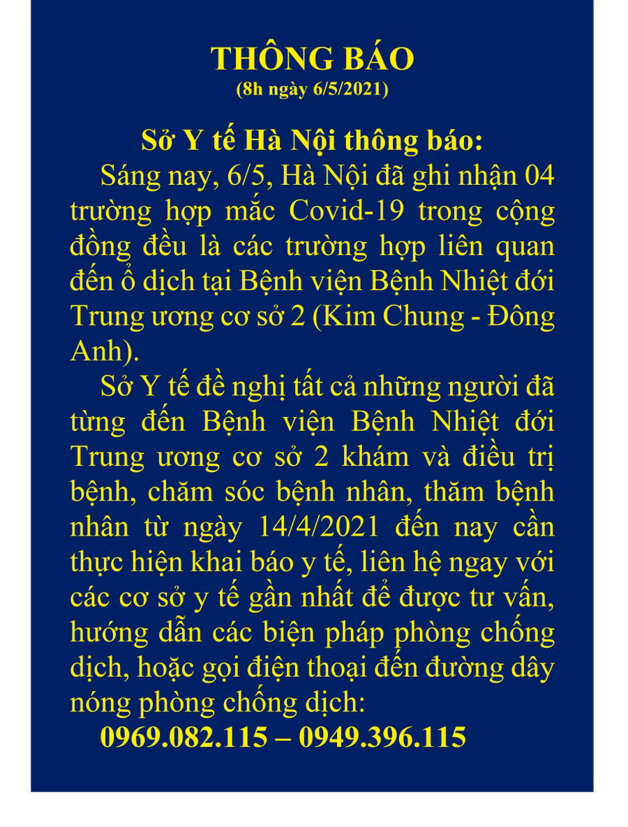 Hà Nội đề nghị người đến BV Bệnh Nhiệt đới Trung ương cơ sở 2 từ 14/4 khai báo y tế ảnh 1