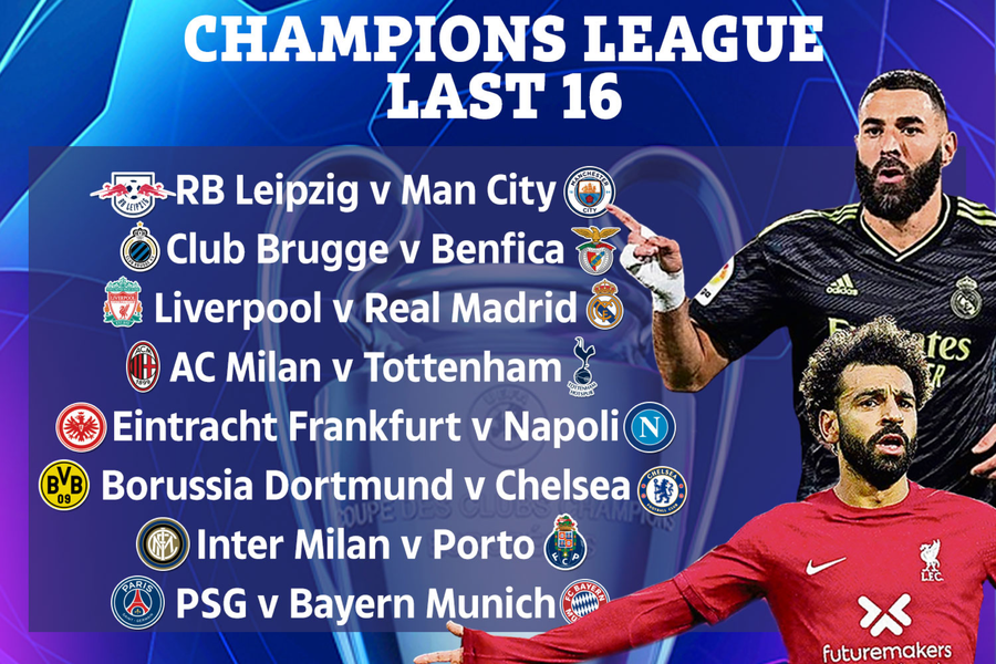 Kết quả bốc thăm các cặp đấu tại vòng 1/8 Champions League.