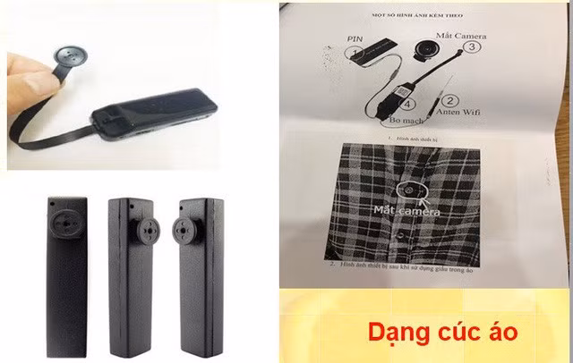 Thiết bị không dây dưới dạng cúc áo.