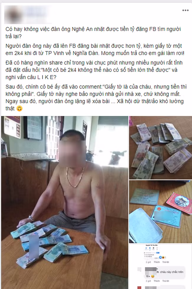 Nhặt được hơn 1 tỷ, người đàn ông Nghệ An đăng facebook tìm chủ nhân và cái kết... sốc không tưởng-1