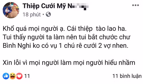 su that ve tam thiep cuoi ghi ten 1 chu re nhung co 2 co dau la chi em ruot - 2