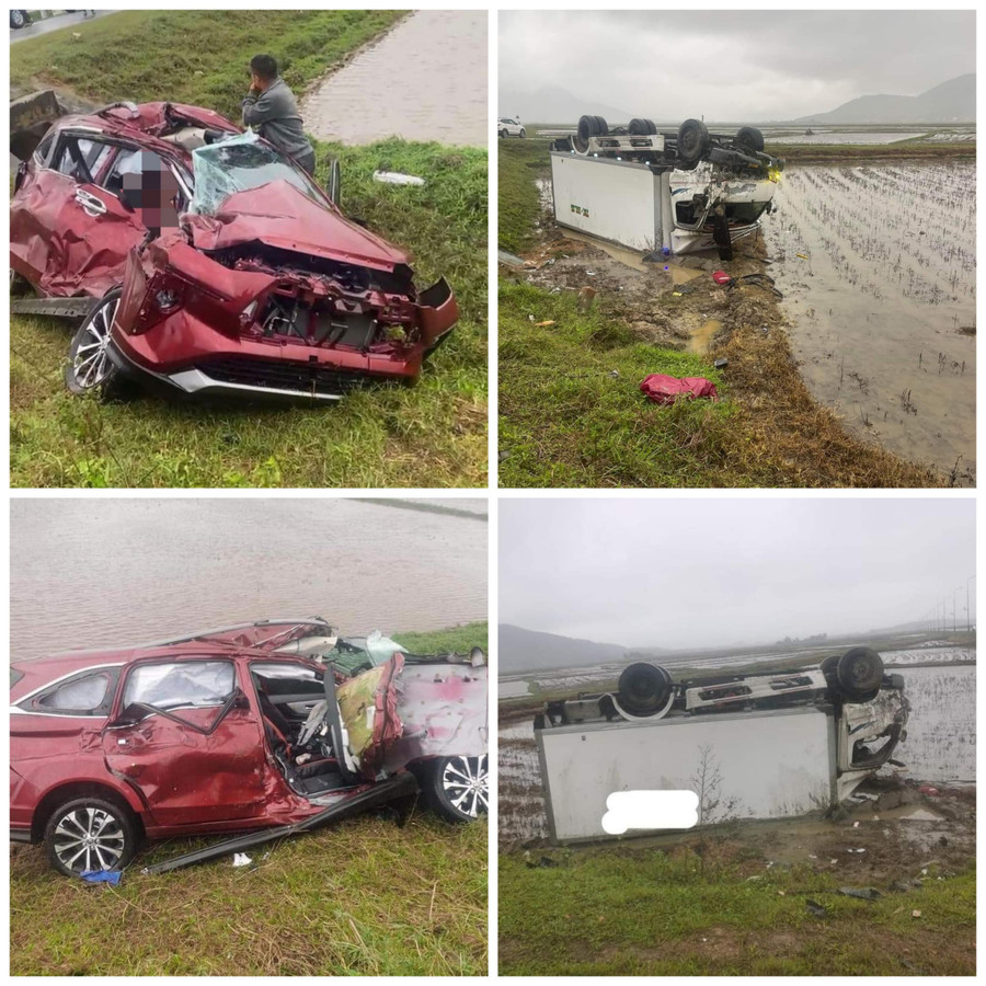 Hiện trường vụ tai nạn giao thông nghiêm trọng. (Ảnh: CTV)