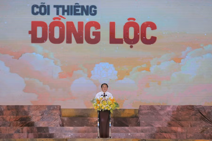 Ông Nguyễn Xuân Thắng - Giám đốc Học viện Chính trị Quốc gia Hồ Chí Minh phát biểu tại buổi lễ.