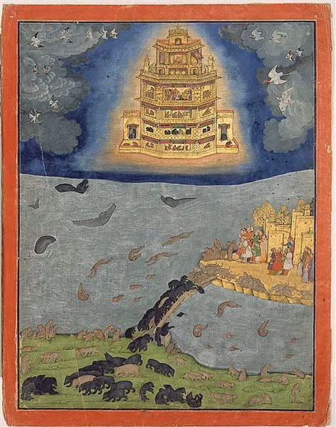 Tranh vẽ thiết bị Vimana bay trên bầu trời (trong Bảo tàng Nghệ thuật San Diego).