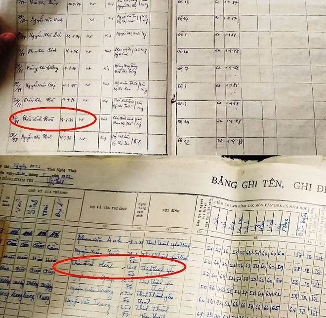 Tài liệu lưu trữ ở Nghệ An có người tên Thái Đình Hoài (quê quán Thịnh Thành, Yên Thành) nhưng lại có 2 ngày tháng năm sinh khác nhau