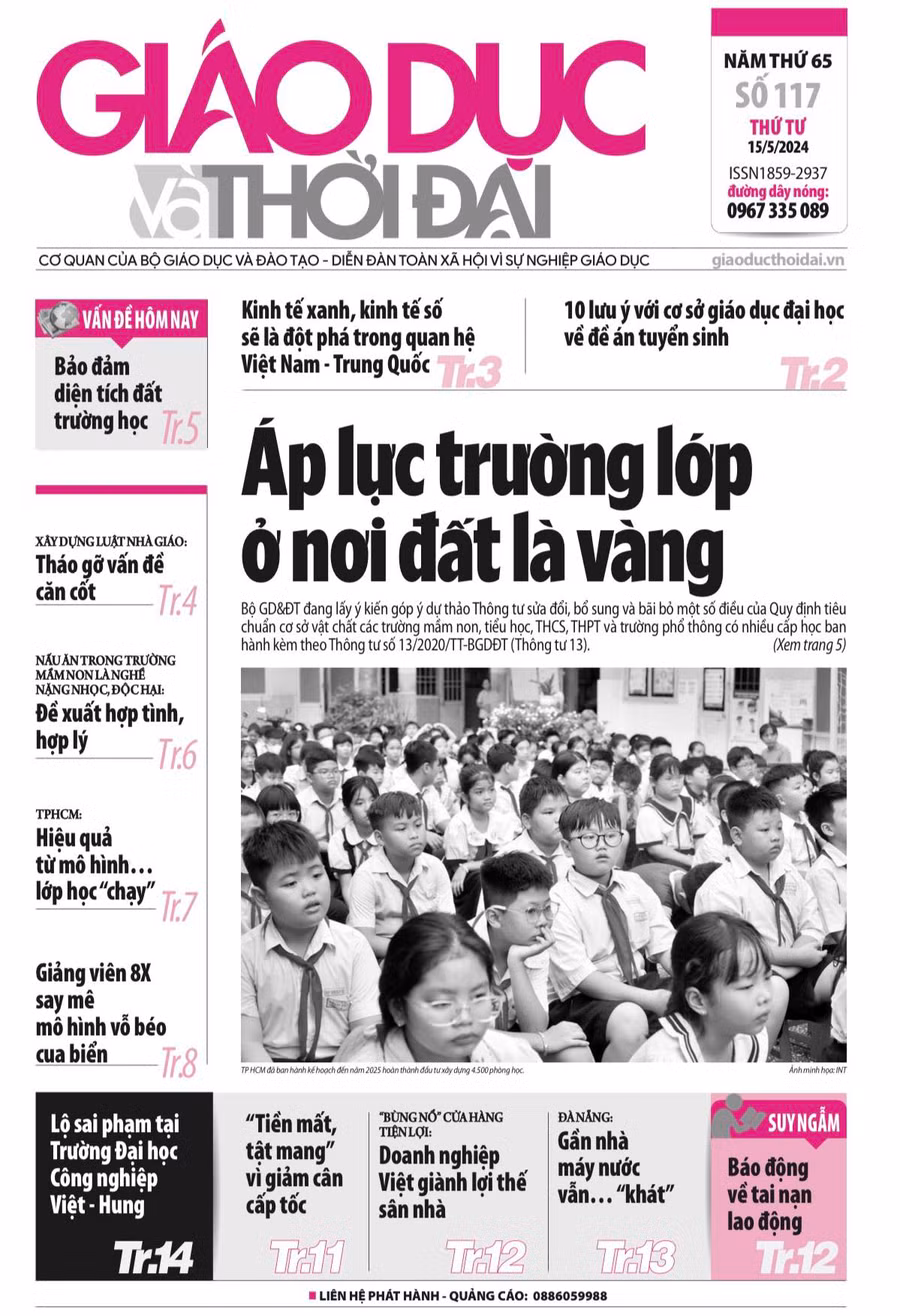 Tin tức báo in 15/5: Áp lực trường lớp ở nơi đất là vàng