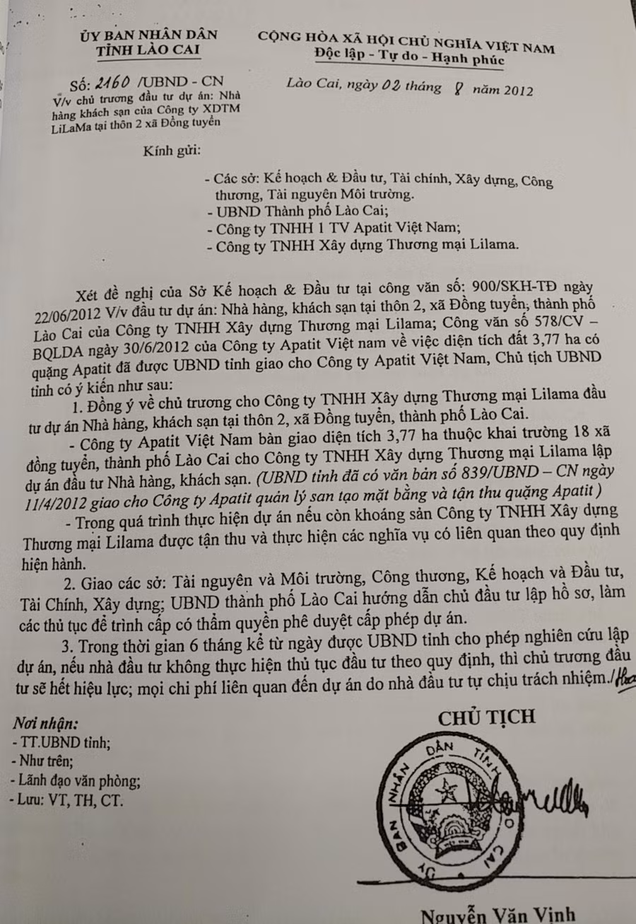 Quyết định của Chủ tịch UBND tỉnh Lào Cai được Thanh tra Chính phủ chỉ rõ là có vi phạm.