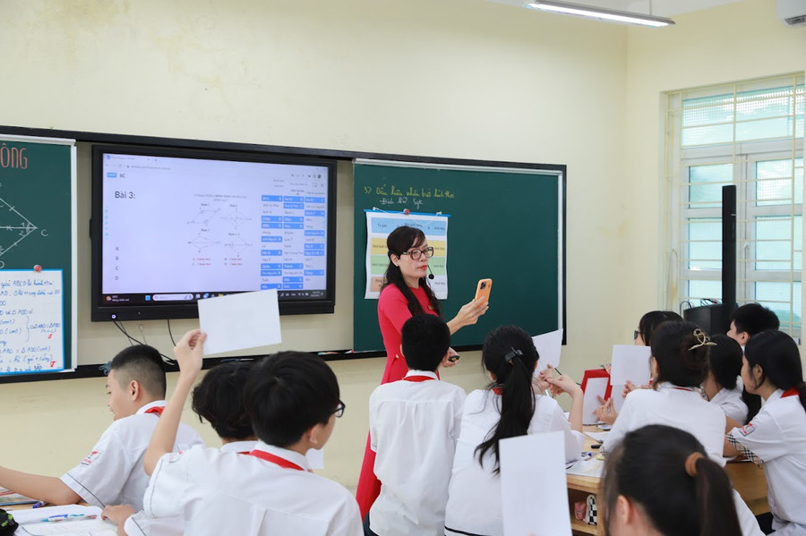 Một lớp học của Trường THCS Thăng Long (Ba Đình, Hà Nội). Ảnh: Phòng GD&ĐT Ba Đình Một lớp học của Trường THCS Thăng Long (Ba Đình, Hà Nội). Ảnh: Phòng GD&ĐT Ba Đình