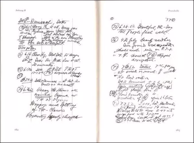 Ghi chép của Reich về hoạt động của máy “bẫy mây”.