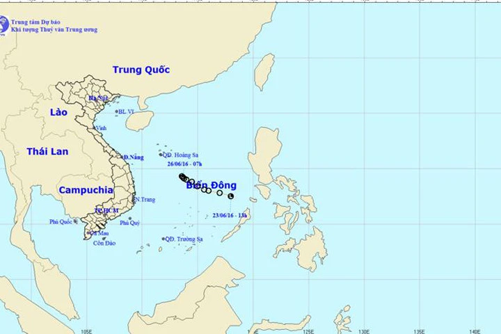 Tin áp thấp nhiệt đới trưa 26/6: Có dấu hiệu yếu dần