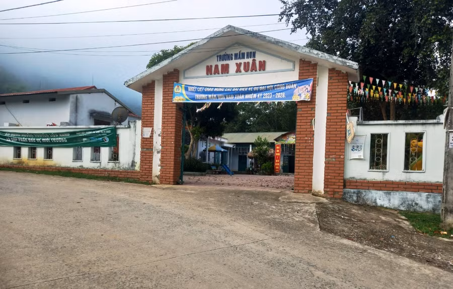 Trường Mầm non Nam Xuân, nơi xảy ra vụ việc.