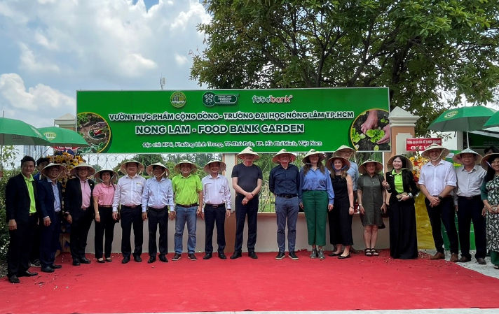 Trường Đại học Nông Lâm TPHCM khánh thành mô hình Vườn thực phẩm cộng đồng