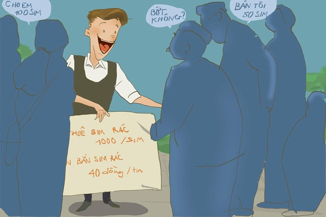 Hí họa: Bom tin nhắn rác làm khổ người dùng điện thoại