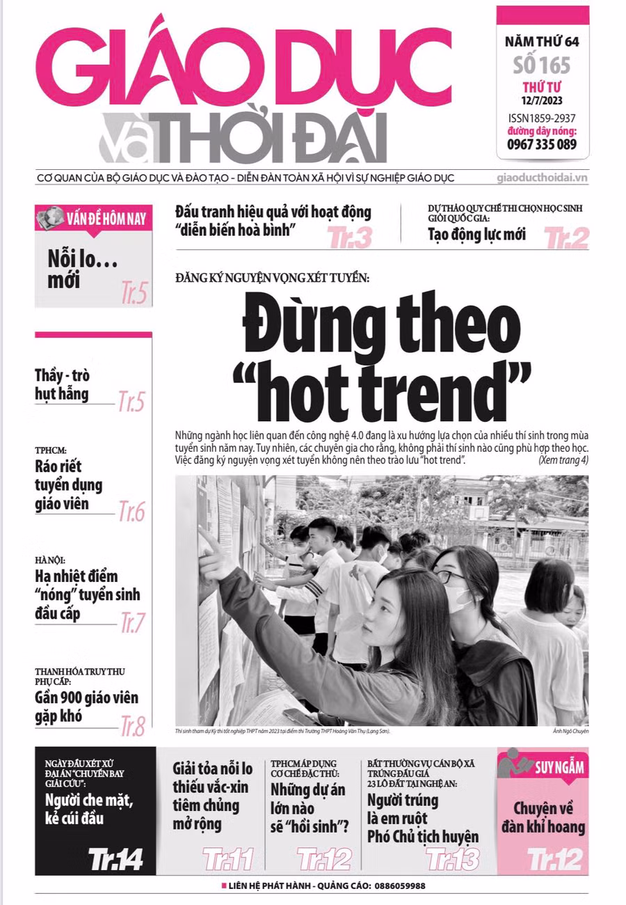 Tin tức báo in 12/7: TPHCM ráo riết tuyển dụng giáo viên
