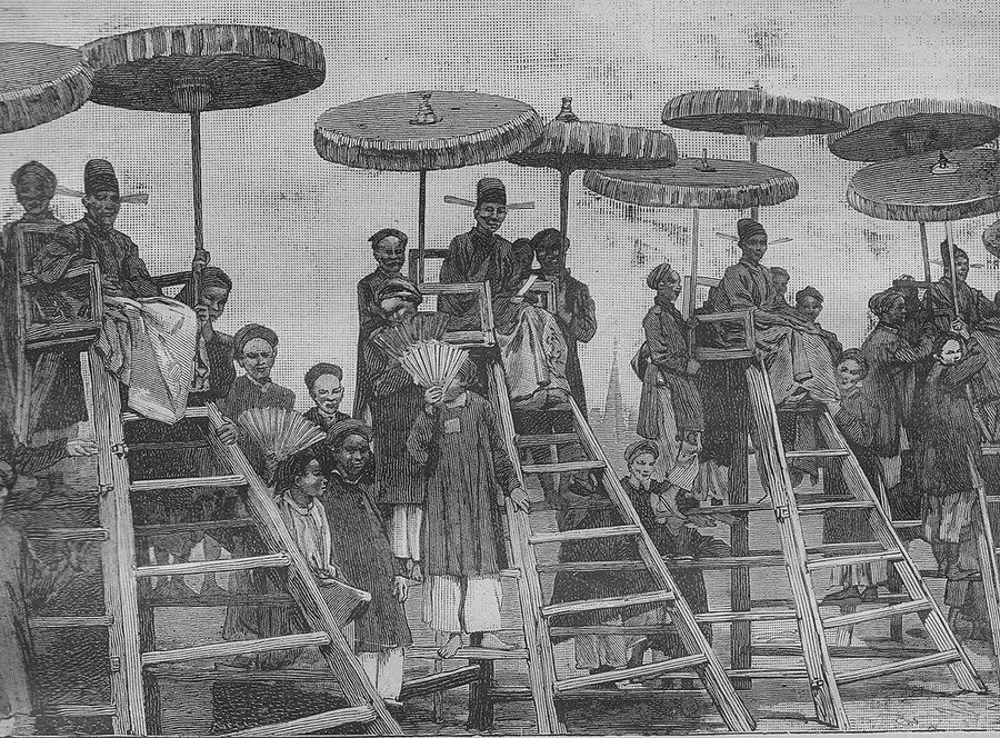 Tranh vẽ lễ xướng danh trường thi Nam Định năm Mậu Tý 1888 cho các thí sinh trúng tuyển làm cử nhân.