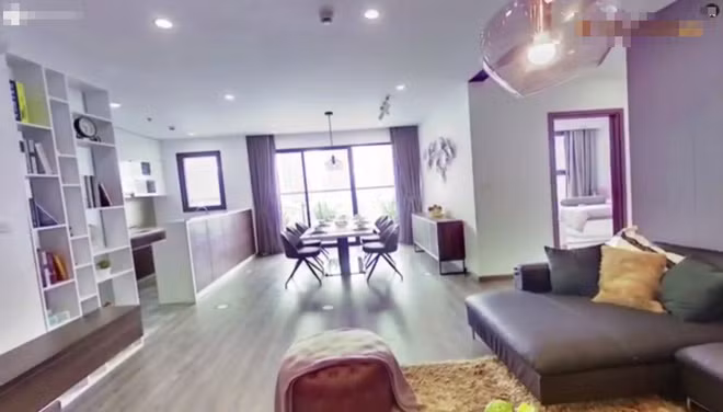 Phòng khách của căn hộ ở Hà Nội của vợ chồng Xìn - Ri.