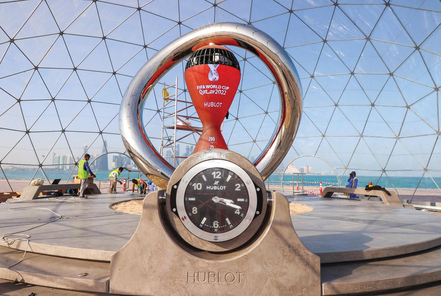Đồng hồ đếm ngược đến ngày khai mạc World Cup 2022 ở Qatar.
