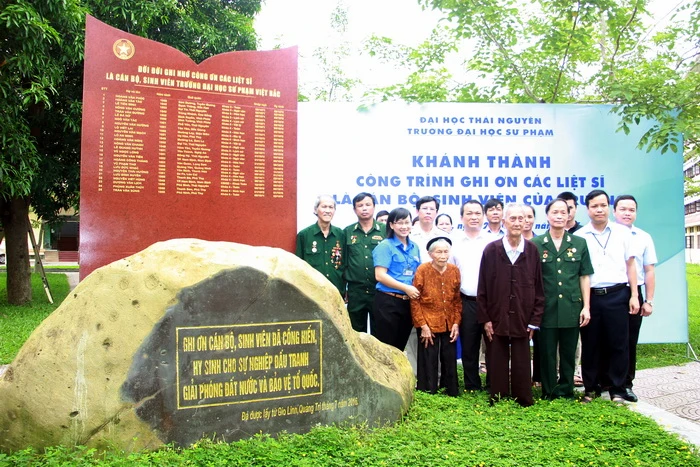 Trường ĐH Sư phạm Thái Nguyên khánh thành bia ghi ơn các liệt sĩ