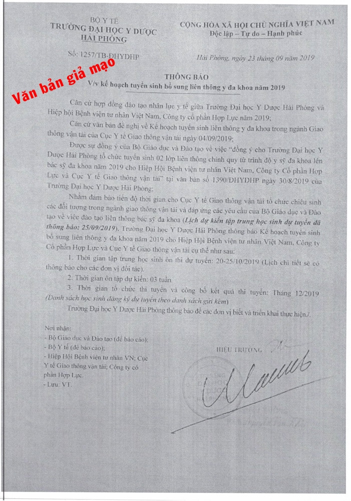 Văn bản giả mạo Văn bản giả mạo