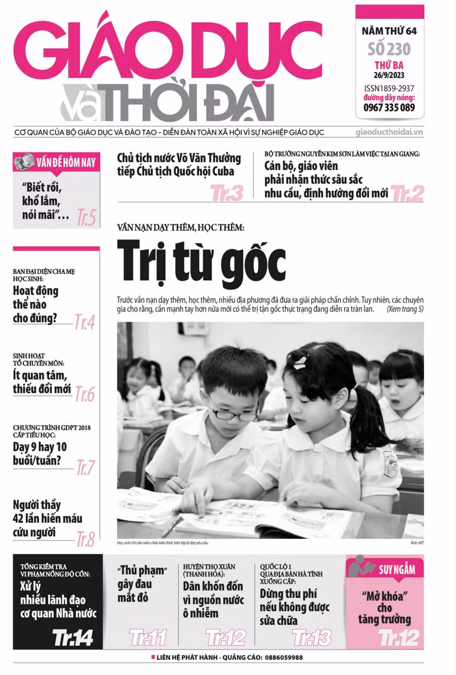 Tin tức báo in 26/9: Ban đại diện cha mẹ học sinh hoạt động thế nào cho đúng?