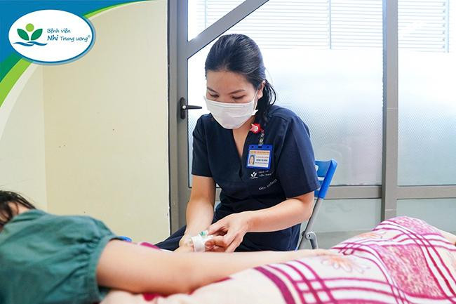 Sức khoẻ bé N.A đang dần ổn định. Ảnh: BV. Sức khoẻ bé N.A đang dần ổn định. Ảnh: BV.