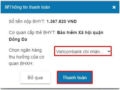 Chọn ngân hàng thụ hưởng của cơ quan BHXH Chọn ngân hàng thụ hưởng của cơ quan BHXH