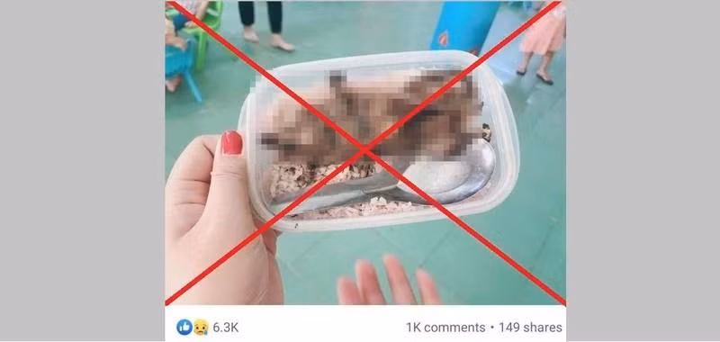 Hình ảnh lan truyền về bữa cơm với “thịt chuột” của học sinh ở Quảng Nam là thông tin không chính xác. Hình ảnh lan truyền về bữa cơm với “thịt chuột” của học sinh ở Quảng Nam là thông tin không chính xác.