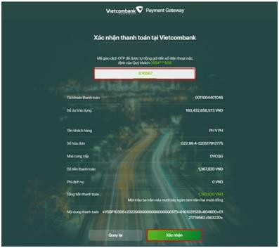 Màn hình yêu cầu nhập mã OTP để xác thực Màn hình yêu cầu nhập mã OTP để xác thực