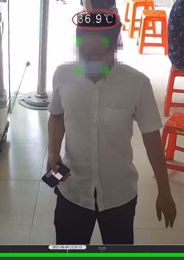 Hình ảnh trích xuất từ máy đo thân nhiệt tự động thời điểm bệnh nhân N.Đ.T. đến BV ĐK TP Vinh khám bệnh. Ảnh: SKĐS.