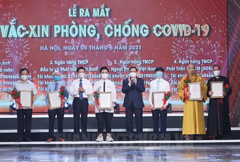 Lễ ra mắt Quỹ vắc xin phòng, chống Covid-19. Ảnh: Vân Thanh