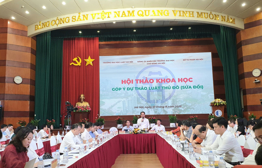 Quang cảnh hội thảo khoa học góp ý dự thảo Luật Thủ đô (sửa đổi).