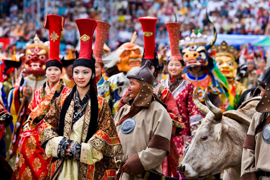 Khai mạc Lễ hội Naadam tại Sân vận động Quốc gia Ulaanbaatar. Ảnh: CNN