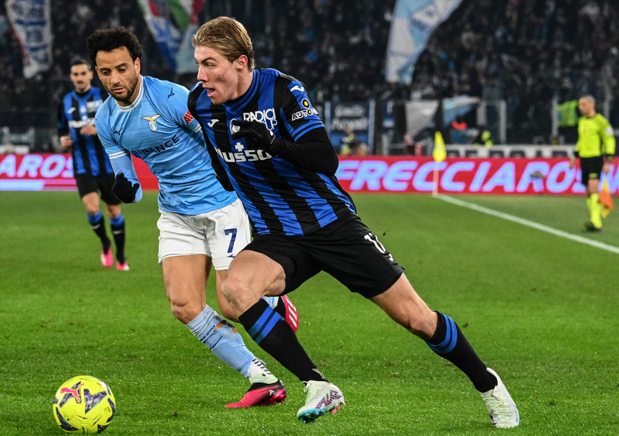 Rasmus Hojlund (bên phải) trong màu áo Atalanta. Ảnh: AFP. Rasmus Hojlund (bên phải) trong màu áo Atalanta. Ảnh: AFP.