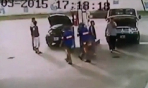 Kinh hoang canh o to no tung o cay xang