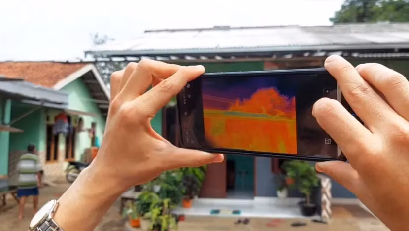 Hình ảnh nhiệt hiển thị trên điện thoại thông minh. Ảnh: BeCool Indonesia