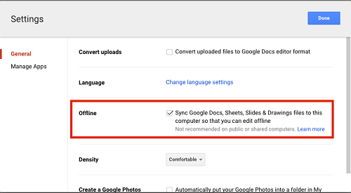 Vô hiệu hóa tính năng đồng bộ offline trong Google Drive. Vô hiệu hóa tính năng đồng bộ offline trong Google Drive.